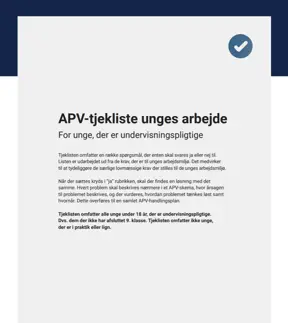 APV-tjekliste for unge undervisningspligtige