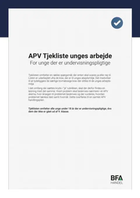 APV-tjekliste for unge undervisningspligtige